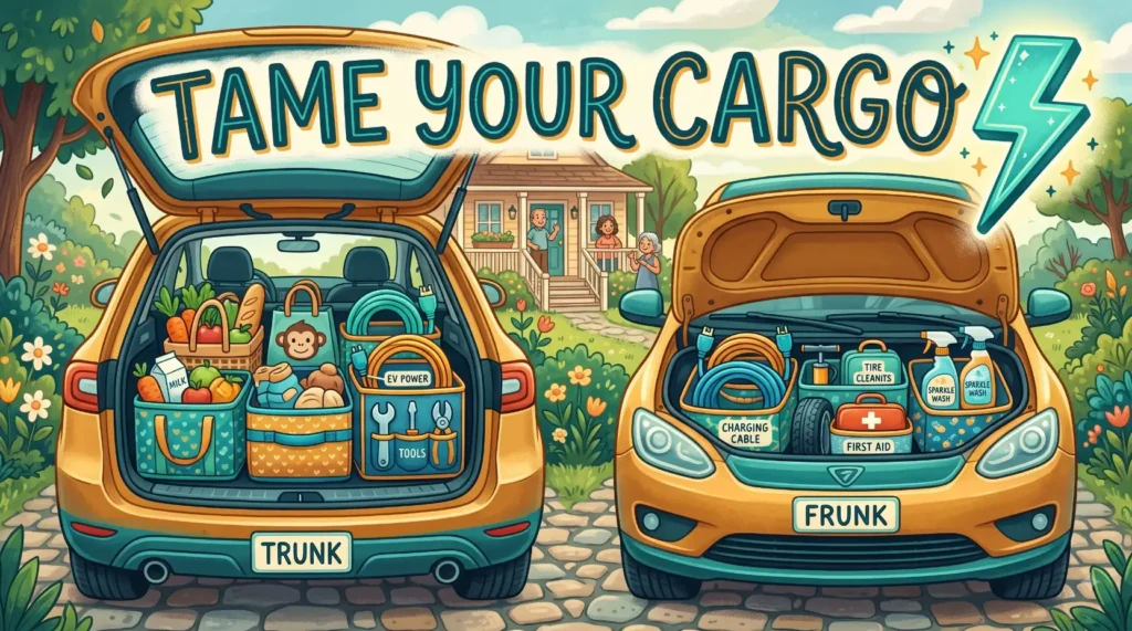 EV trunk frunk organizer